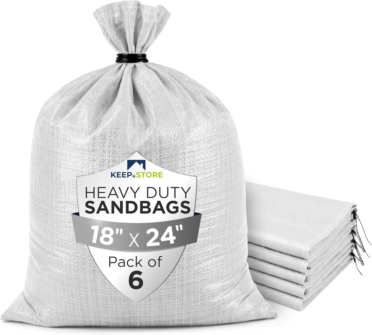 Heavy Duty Sand Bags Pack of 3, White Empty Sandbags with Built-In Ties, Woven Polypropylene UV Protection 1600 Hours, Fillable Sand Bags for Flood Control, Weight, 10x14 inches, 15 Pounds Volume
