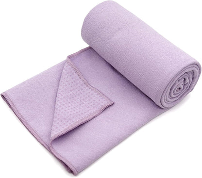 Eunzel 2 Pack Hot Yoga Towel with Grip Dot, Non Slip Yoga Mat Towe Sweat Absorbent Towel for Hot Yoga,Bikram, Pilates and Fitness 72" x 24", Pink