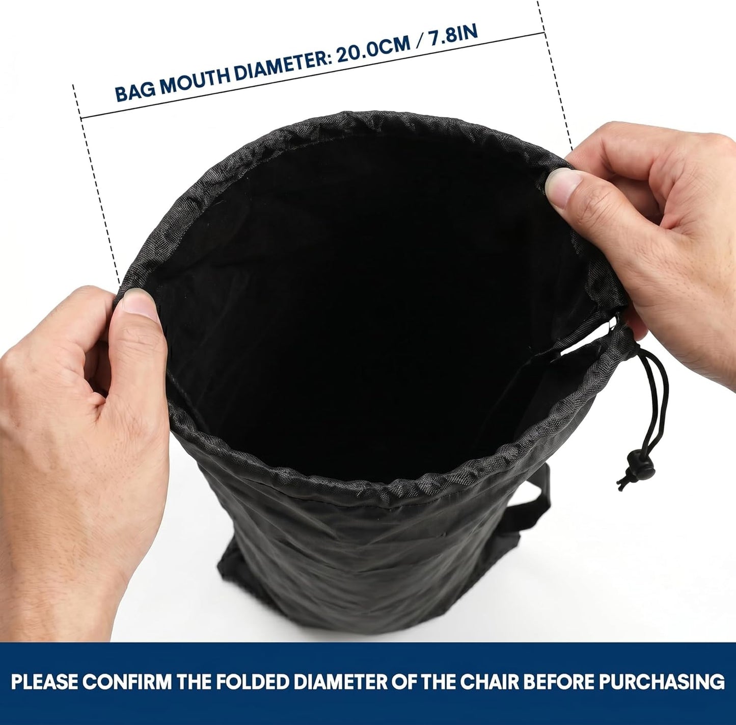 Camping Chair Replacement Carry Bag, Folding Chair Storage Bag With Shoulder Strap & Drawstring, Durable, Tear-Resistant, Outdoor Travel for camping chairs with a folded length under 37in(No Chair)