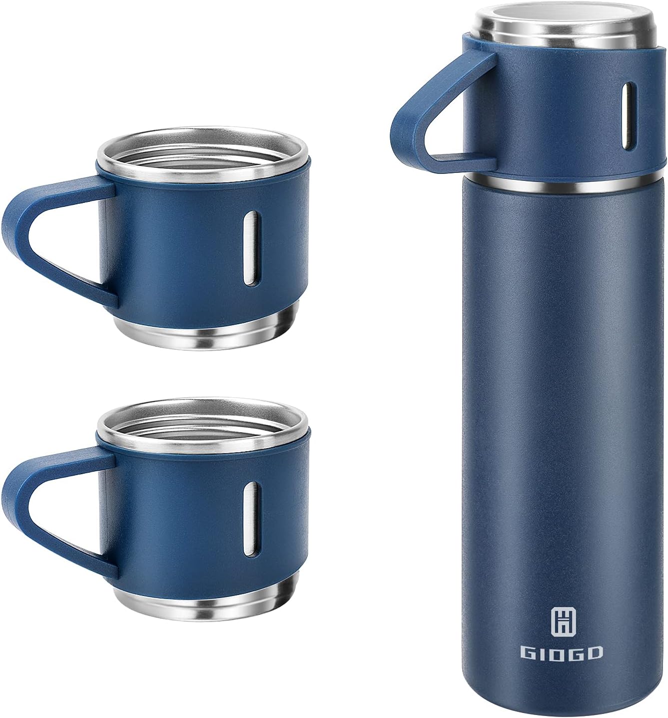 Stainless Steel Thermo 500ml/16.9oz Vacuum Insulated Bottle with Cup for Coffee Hot drink and Cold drink water flask.(Pink,Set)