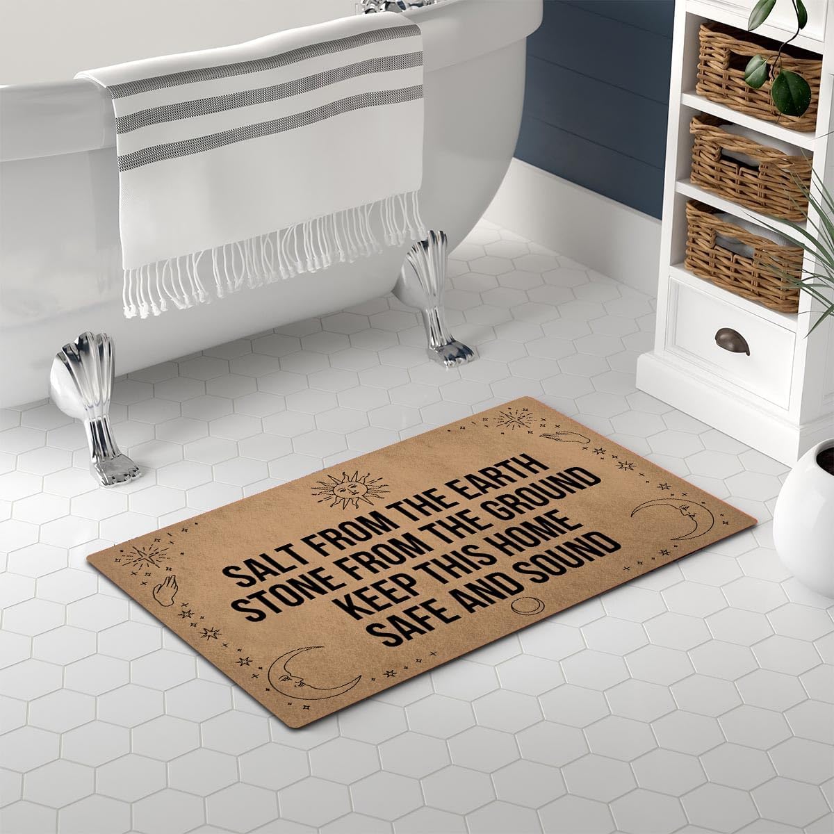 MELODADDY Funny Welcome Doormat Front Door Decor Rugs with Rubber Back 30"(L) x 18"(W) Personalized Matt Outside Entrance (Leave Your Worries At the Door Yoga Meditation Namaste)