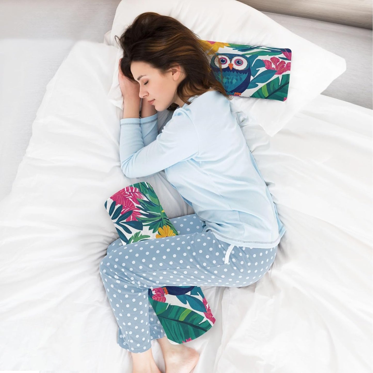 c Neck Roll Pillow Bolster Round Health Memory Foam Long Cervical Cylinder Pillows with Removable Washable Cover for Body Bed Legs Back Yoga - Colors B