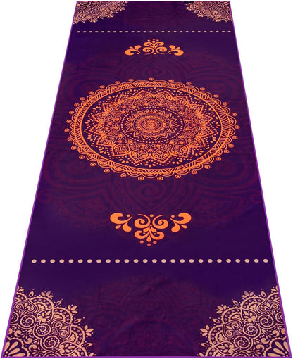 Heathyoga Non Slip Hot Yoga Towel, 100% Microfiber Non Slip Yoga Mat Towel for Hot Yoga, Pilates and Fitness, Exclusive Corner Pockets Design + Free Spray Bottle