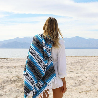 Open Road Goods Bulk Falsa Blankets - Handwoven Authentic Mexican Falsa - Great for Weddings, Yoga, Beach, Picnics, or Mexican Throw! (Tan, 7 Pack)