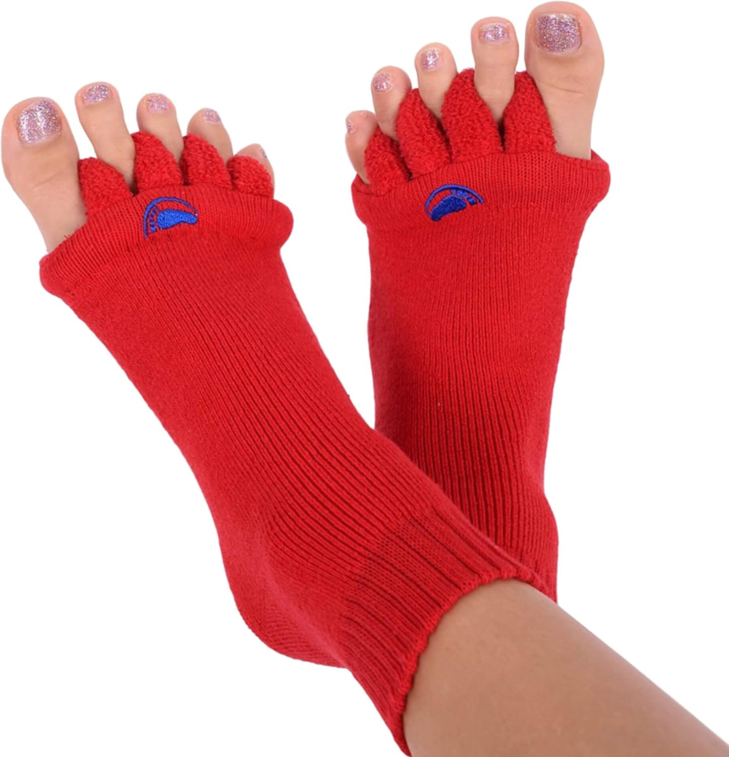 My Happy Feet Foot Alignment Socks with Toe Separators – Holiday Socks for Women & Men - Cozy Christmas Gift Idea