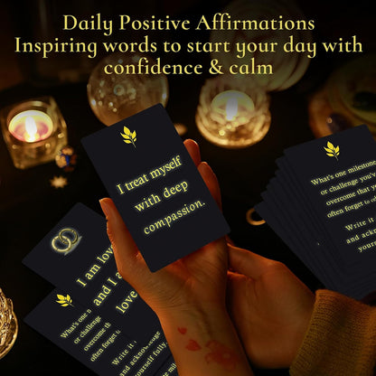 Miracle Mantras Positive Affirmations Cards – 54 Daily Affirmation Cards for Women & Men, Self Care, Love & Wealth, Mindfulness Motivational Deck, Inspirational Gift