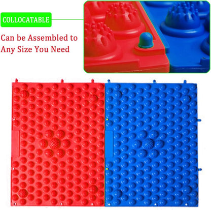 Foot Massage Mat Massage Pad Acupressure Mat Bathroom Mat Yoga Mat Outdoor Game 2 PCS (Blue)