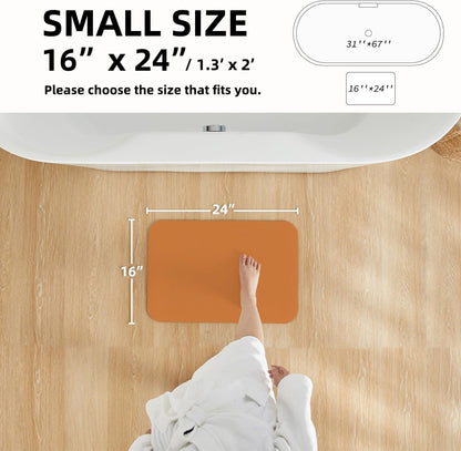 TYUU Bath Mat, Bathroom Rugs Non Slip Washable Thin Absorbent Quick Dry Bath Mat Fits Under Door Bathroom Floor Mat Perfect for Bath, Shower, or Sink 24"x36" Dark Grey