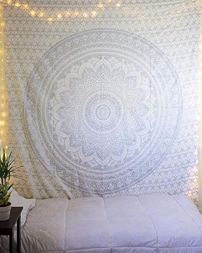 raajsee Indian Cotton Green Tapestry Mandala Wall Hangings- Tapestry For Bedroom - Indie Wall Tapestry Hippie Room Decor - Boho Small Tapestrys Aesthetic 30x40 Inches