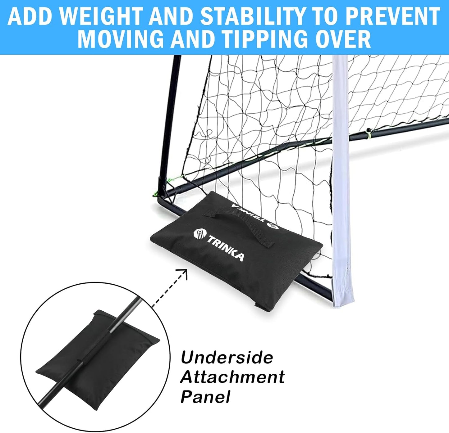 4PCS Sports Net Sandbags, All Sport Sandbags, Weighted Anchors for Baseball Nets, Soccer Goals, Golf Nets, Football Nets, Hockey Nets and More, Black