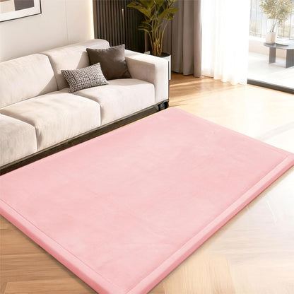 ACOMOPACK Baby Play Mat for Floor,1.3" Thick Memory Foam Area Rug for Living Room,Soft Velvet Crawling with Non-Slip Bottom for Kid,Toddler,39"×59" Tummy Time Nursery Rugs,Yoga（Light Grey）
