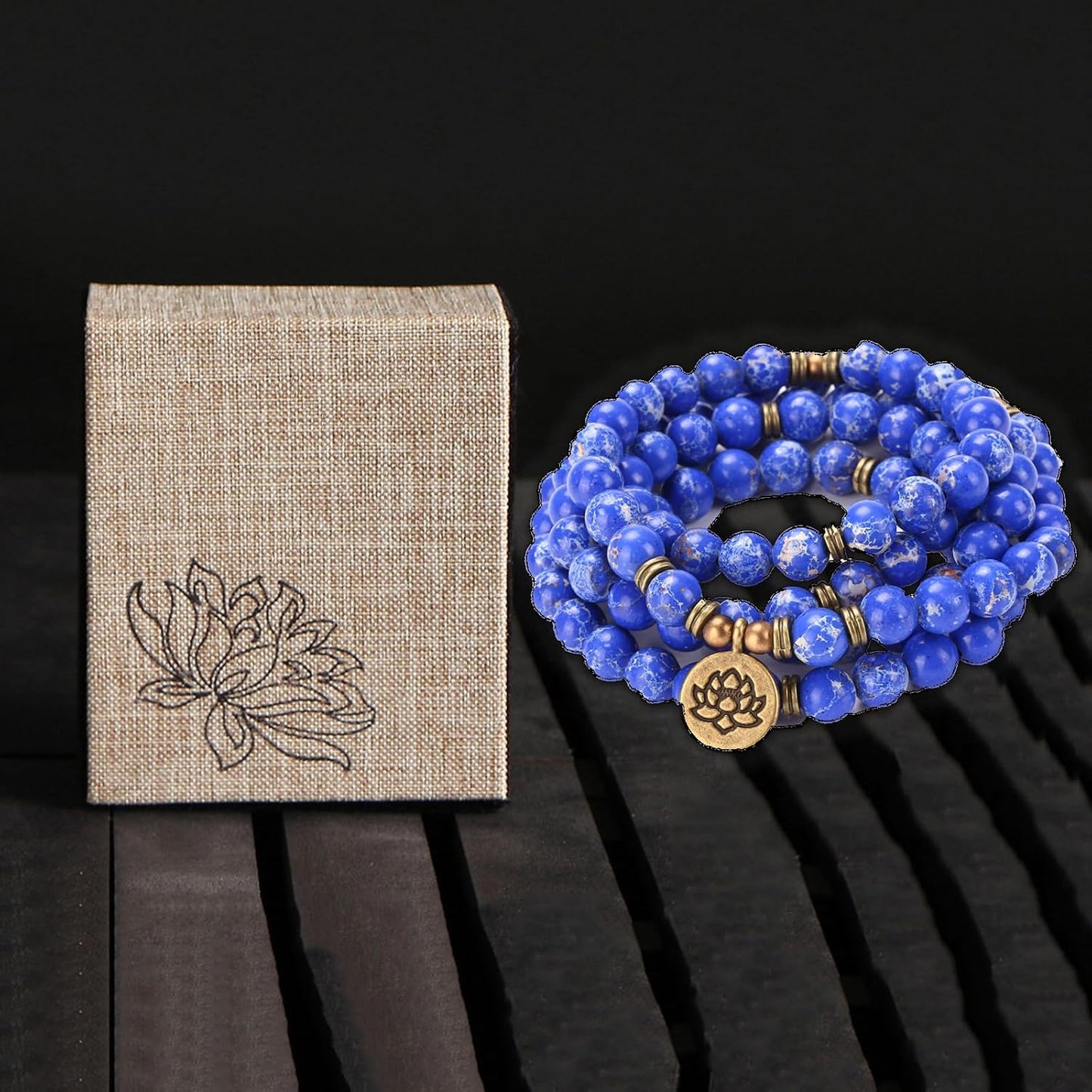 Mala Bead Strand Bracelet, 108 Buddhist Prayer Beads Yoga Meditation Green Malachite Beads Necklace Women man