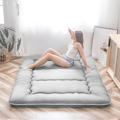 MAXYOYO Bohemian Retro Mattress Boho Floral Japanese Futon Mattress Tatami Floor Mat Foldable Portable Camping, Sleeping Pad, Lounger Couch Bed Full Size