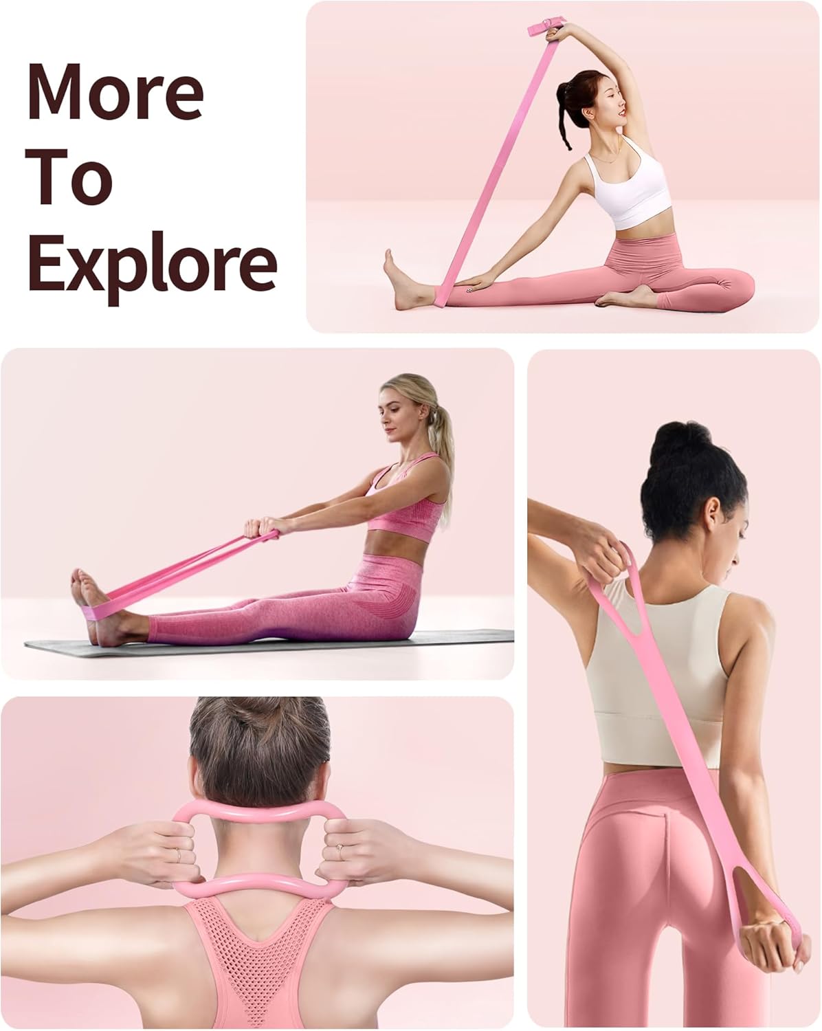 Home Pilates Kit for Women, Essentials Pilates Equipment Set with 14‘’ Pilates Ring and Mini Ball, 5 Resistance Bands & Accessories, Tutorial Charts, Pilates Ring Set for Beginners Workout at Home