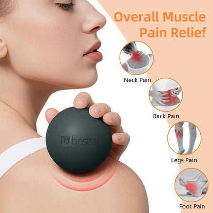 Massage Lacrosse Balls for Myofascial Release, Trigger Point Therapy and Yoga Therapy, Foot Massage Ball to Relieve Plantar Fasciitis Black