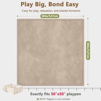 Baby Play Mat for Floor, 1.3'' Thick Memory Foam Tummy Time Mat - Super Soft Coral Velvet Nursery Rug with Non-Slip Backing, Crawling Rug for Toddlers/Infants, Yoga & Tatami Use, Oatmeal, 79''x 118''