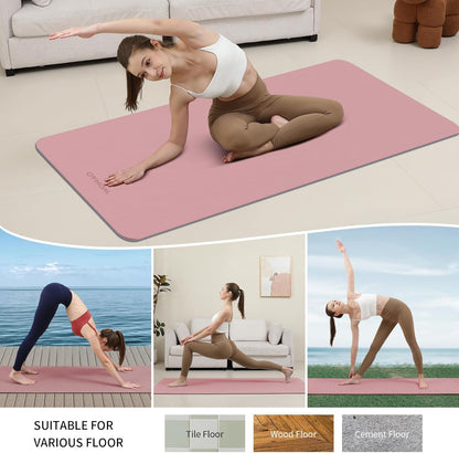 Extra Thick 8mm Yoga Mat, 72"x28" Non Slip Exercise Mat, Reversible 2-Sided Dual Color Premium POE Material, with Carrying Strap for Yoga, Pilates, Home Gym