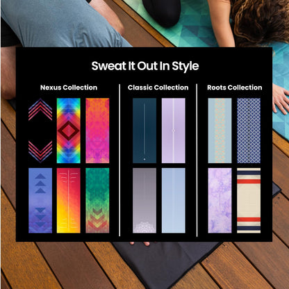 Yoga Grip Yoga Towel - Non Slip Hot Yoga Mat Towel With Corner Pockets, No-Skid Grip, and Built-in Alignment Lines | Soft, Moisture Wicking, and Sweat Absorbent | No Bunching, Stays in Place 72" x 25"