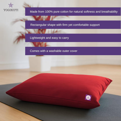Yoga Pillow, Yoga Pillow for Meditation Practices, Versatile Meditation Bolster, Comfortable Floor & Kneeling Pillow, Iyengar yoga pilow - Comfort for Every Practice