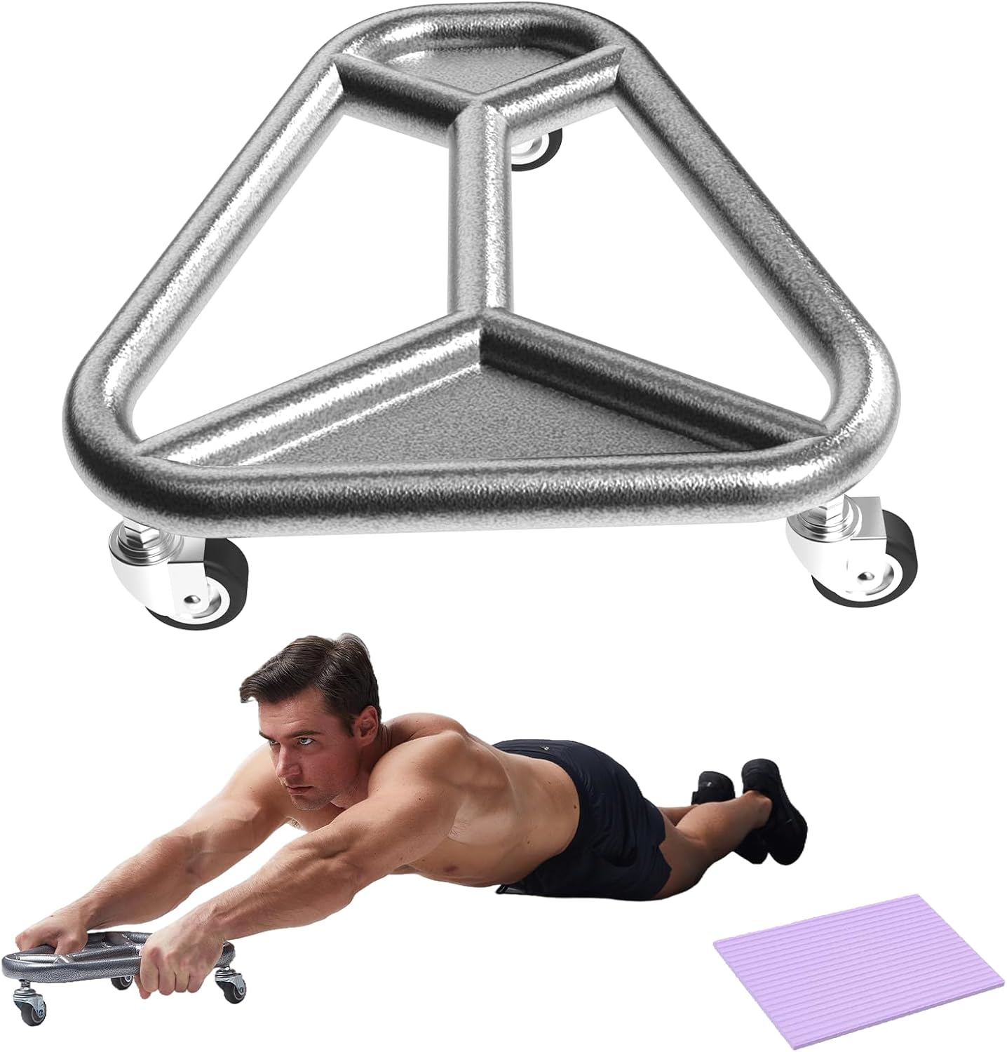 HOTWAVE Ab Roller Wheel for Core Workout – Extra-Wide Ab Exercise Equipment for Abs, Arms & Back – Stable & Quiet Fitness Roller for Home Gym Strength Training – Includes Knee Pad – For Men & Women