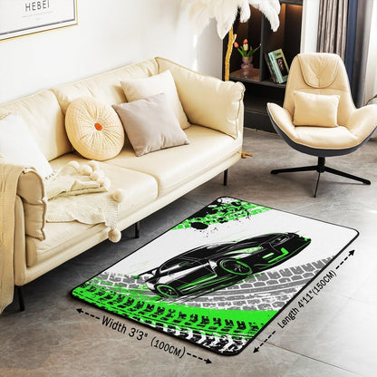 Feelyou Dirt Bike Area Rug 3x5 Kids Extreme Sports Green Honeycomb Living Room Rugs for Bedroom Boys Girls Teens Racing Motocross Rider Decorative Carpet Rug Non-Slip Motorcycle Indoor Floor Mat