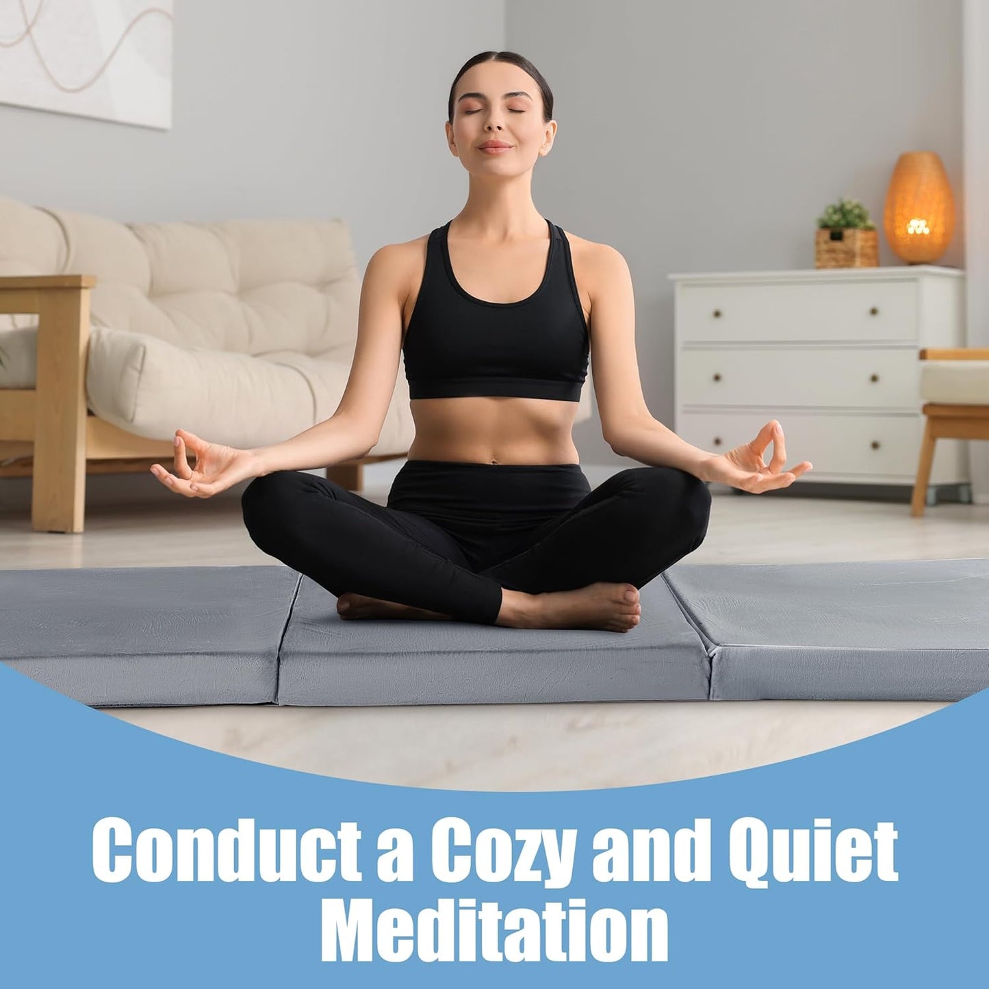 BALAPET Floor Lounger Pillow,Foldable Soft Memory Foam Floor Pillow Portable 3-Piece Folding Pillow with Handle,Suit for Meditation,Playing,Yoga,Reading,Sleeping(Dark Gray)