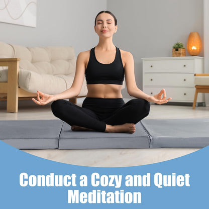 BALAPET Floor Lounger Pillow,Foldable Soft Memory Foam Floor Pillow Portable 3-Piece Folding Pillow with Handle,Suit for Meditation,Playing,Yoga,Reading,Sleeping(Dark Gray)