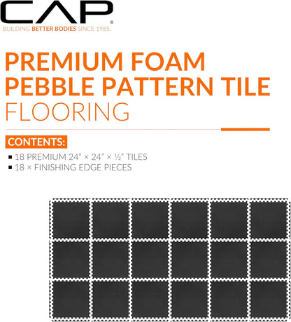 CAP Puzzle Exercise Mats | 1/2” Thick EVA Interlocking Foam Tiles for Home Gym Flooring | Multiple Options