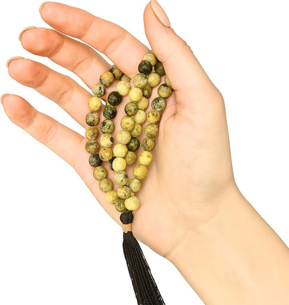 Amazing Gemstone 108 Beads Handmade Mala (Knotted, Rudraksha) - Colors A