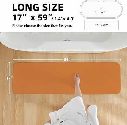 TYUU Bath Mat, Bathroom Rugs Non Slip Washable Thin Absorbent Quick Dry Bath Mat Fits Under Door Bathroom Floor Mat Perfect for Bath, Shower, or Sink 24"x36" Dark Grey