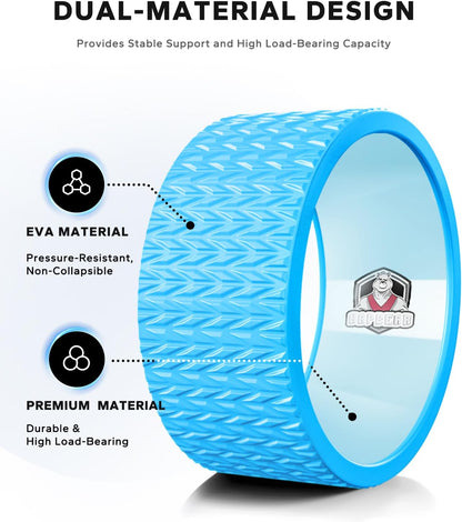 HAPBEAR Back Roller - Yoga Wheel Set with 26'' Exercise Ball – 12'' PP Inner Core Spine Alignment Tool for Back Pain Relief, Core Strength & Full-Body Workout, for Home Gym & Therapy – Pump Included
