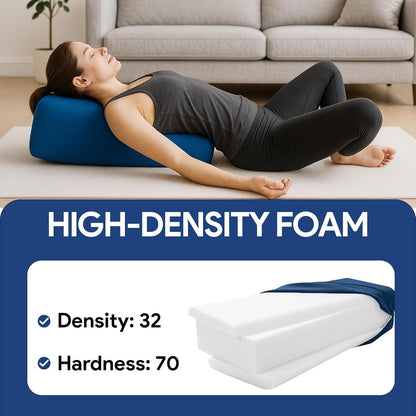 Rectangular Yoga Bolster Pillow for Meditation, Yoga & Back Support – Soft Meditation Cushion with Removable Hand Wash Cotton Cover & Carry Handle (beige)