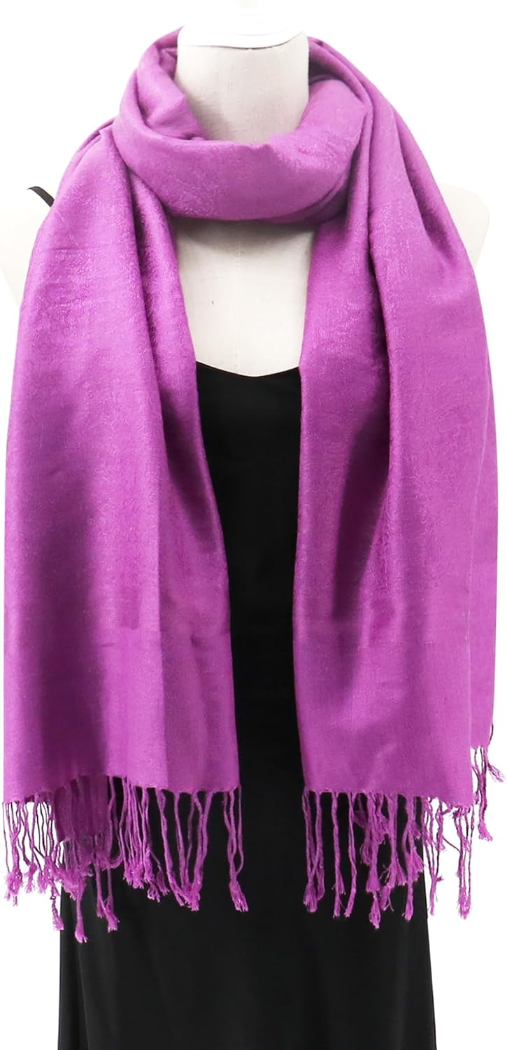 vimate Silky Paisley Pashmina Shawl Scarf-Women's Soft Double-side Jacquard Pashminas Wrap for Evening Dress Travel Shawl