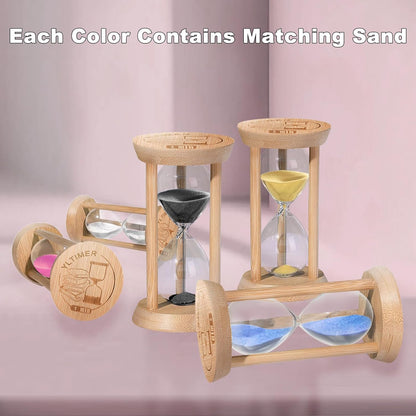 20 Minute Wooden Sand Timers,Large Bamboo Gold Sand Hourglass for Productivity, Meditation & Decor, 20 Min Reloj De Arena Sand Watch for Kitchen, Office, Game, Classroom, Yoga