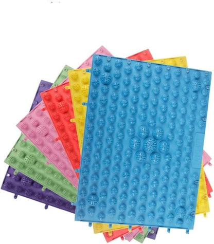 Foot Massage Mat Massage Pad Acupressure Mat Bathroom Mat Yoga Mat Outdoor Game 2 PCS (Blue)