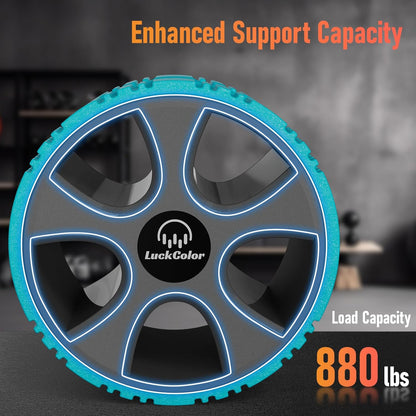Back Roller, Back Wheel Targeted Back Pain Relief, Yoga Wheel Muscle Massage, Foam Roller for Trigger Point Therapy Physical, Stretching & Exercise, 880lbs Capacity, 10 Inch (Black+Acid Blue)