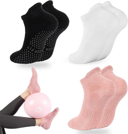 loudashuaiqi Grip Pilates Socks Non Slip Athletic Yoga Socks with Grips for Women Grippy socks for Hospital Workout Barre