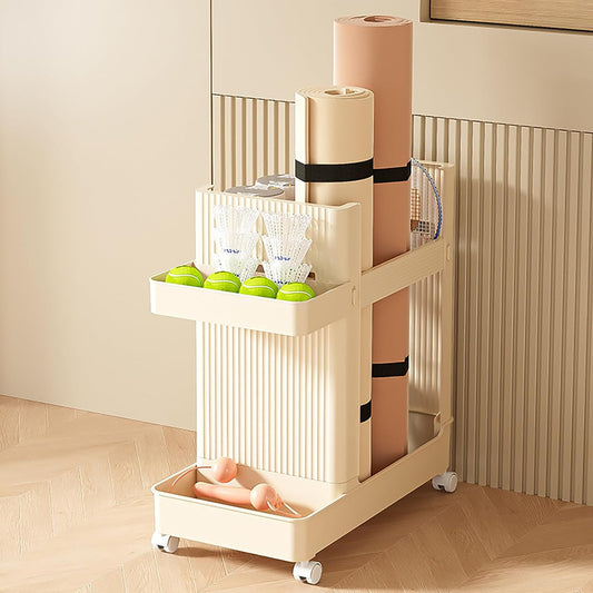 Yoga Mat Storage Racks, Home Gym Storage Rack with Wheels, Weight Cart Stand Small Gym Racks Yoga Racks, Dumbbell Weight Rack Workout Equipment Storage for Gym Fitness Organizer