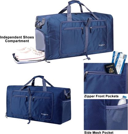 Woogwin Travel Duffel Bag Large Foldable Waterproof Overnight Bag for Beach Swim Bags Pool Sports Gym