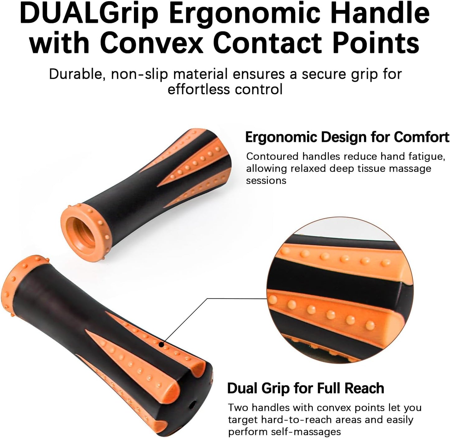 Muscle Roller Massage Roller Stick- Deep Tissue Fascia Blaster for Myofascial Pain Relief, Lymphatic Drainage & Body Sculpting, Handheld Physical Therapy & Recovery Tool (Gray black-18 inch)