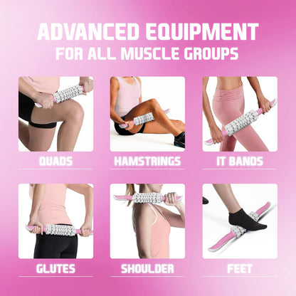 Yes4All, Premium Muscle Roller Stick/Combo With Foam Roller 24" For Everyone - Advanced Massage Roller For Relief Muscle Soreness With Trigger Points, Travel Size, 4 Wheels