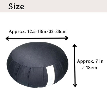 Zafu Meditation Cushion Japan Made | Authentic Zen Temple Style Zazen Seat – Firm Kapok Filling for Mindfulness, Yoga & Posture Support