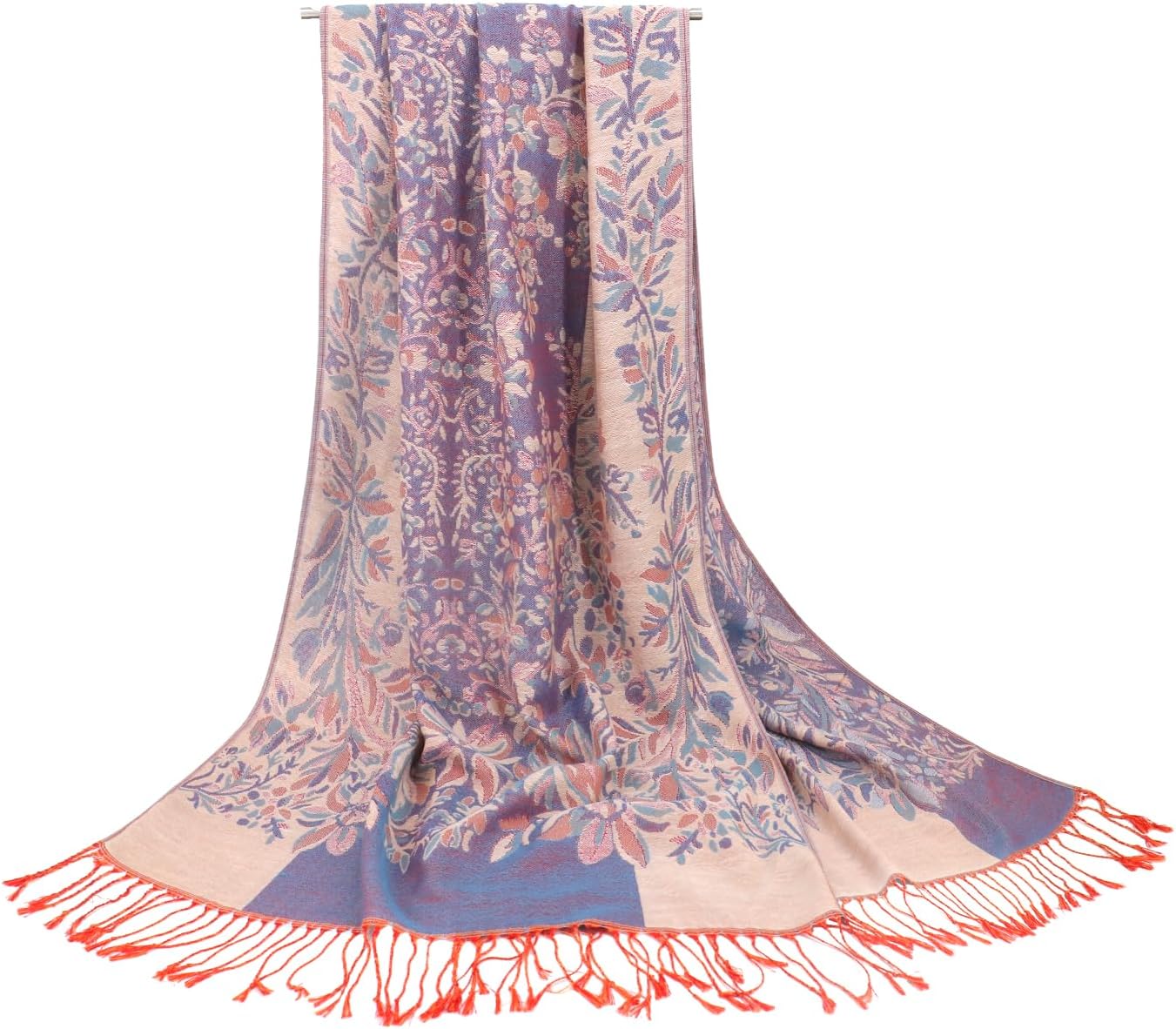 vimate Silky Paisley Pashmina Shawl Scarf-Women's Soft Double-side Jacquard Pashminas Wrap for Evening Dress Travel Shawl