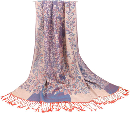 vimate Silky Paisley Pashmina Shawl Scarf-Women's Soft Double-side Jacquard Pashminas Wrap for Evening Dress Travel Shawl