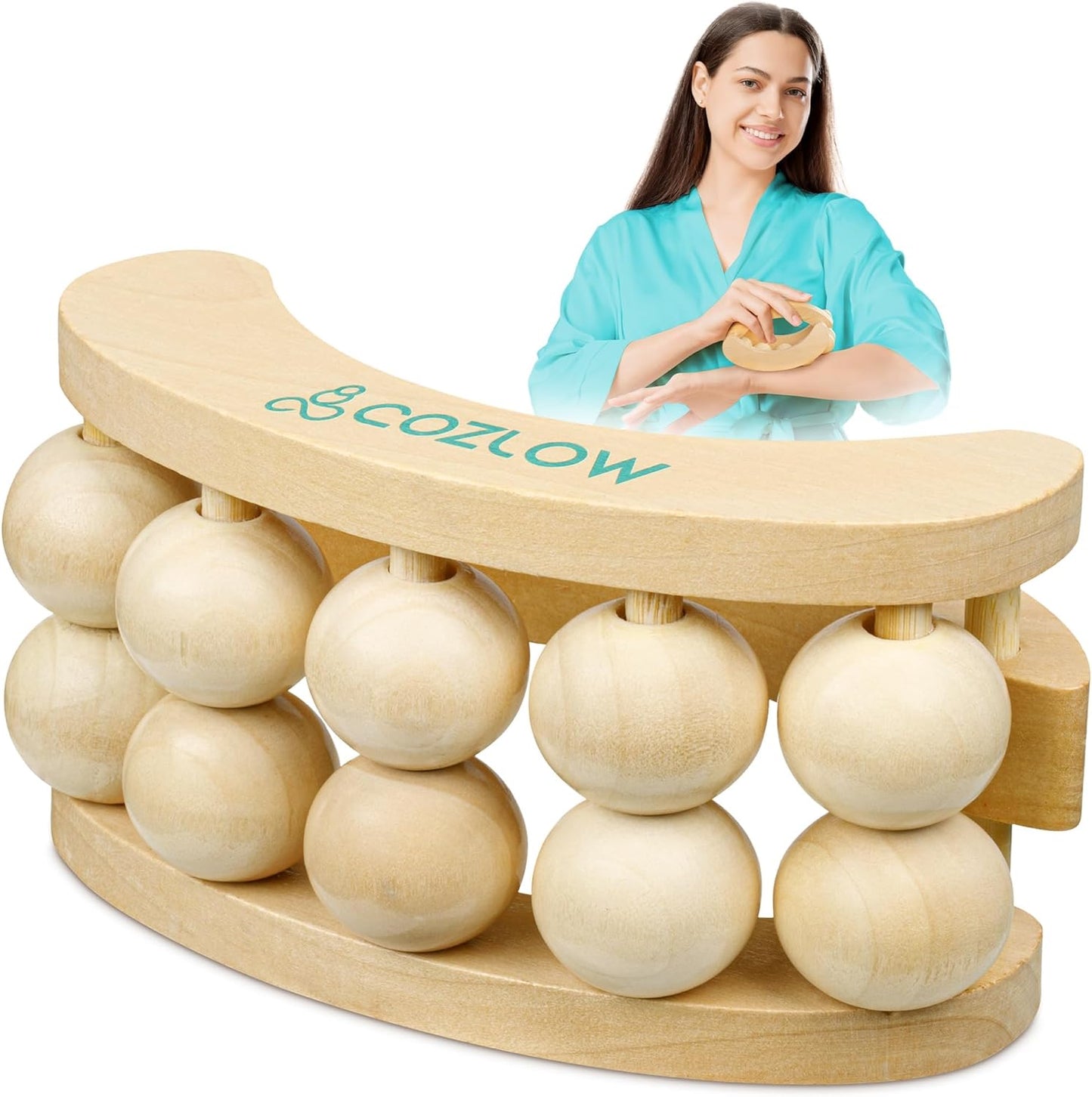 Massage Ball, Muscle Massager Roller Tool for Trigger Point Deep Tissue Release, Hand Held Manual Massage Therapy for Back, Neck, Leg, Shoulder, Foot Pain Relief by Cozlow