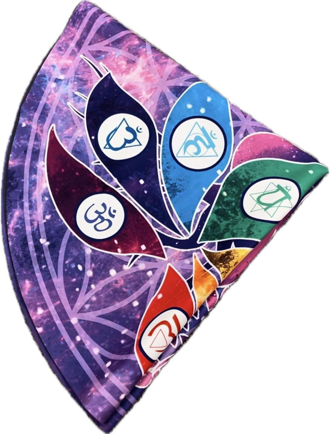 FMTY Crystal Singing Bowls Mat, Round singing bowls Mat Washable healing bowl cusion, Non-Slip Floor Mat Suitable for Sound Bowl Set, 52"Round (52")