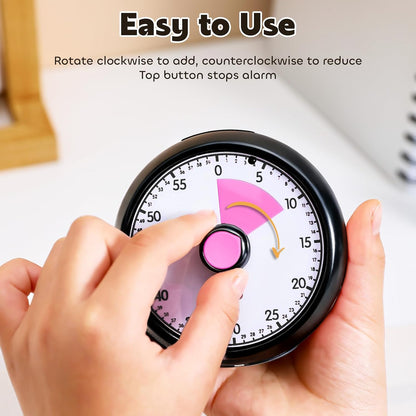Conchstar Visual Timer for Kids 60-Minute - Countdown Timer with Optional Alarm, Focus Tool for ADHD & Autism, Time Management for Homework, Chores, Office, Kitchen, Teaching & Study Routines (Orange)