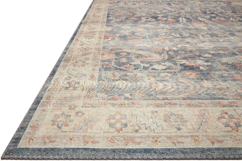 Loloi Hathaway Collection HTH-06 Blush/Multi 2'-6" x 7'-6", .25" Thick, Runner Rug, Soft, Durable, Printed, Modern, Low Pile, Non-Shedding, Easy Clean, Living Room Rug