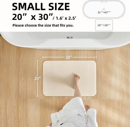 TYUU Bath Mat, Bathroom Rugs Non Slip Washable Thin Absorbent Quick Dry Bath Mat Fits Under Door Bathroom Floor Mat Perfect for Bath, Shower, or Sink 24"x36" Dark Grey