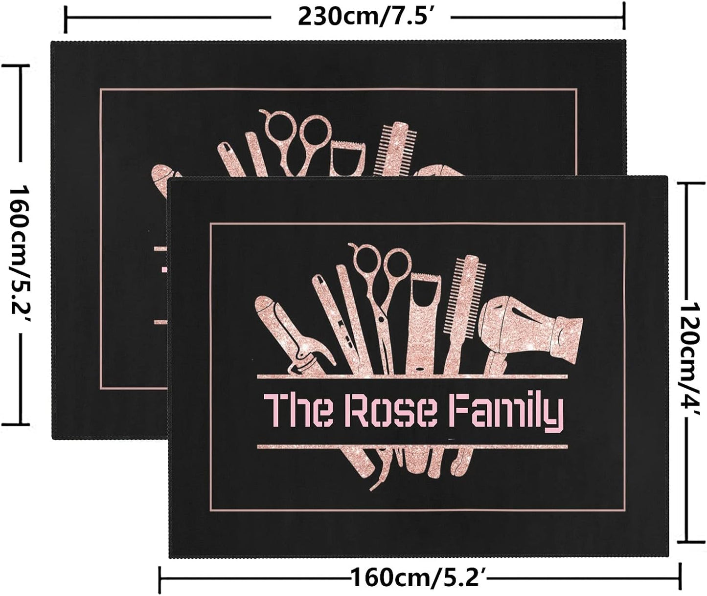 Barber Shop Welcome Salon Area Rug Custom Personalized Carpet for Living Room Yoga Bedroom Playing Room Camping 5.2'x7.5'